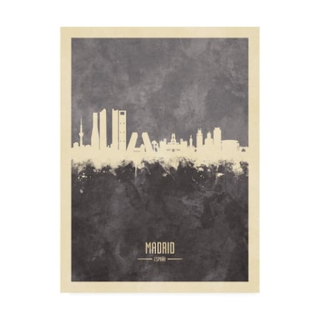 Michael Tompsett 'Madrid Spain Skyline Gray' Canvas Art,24x32